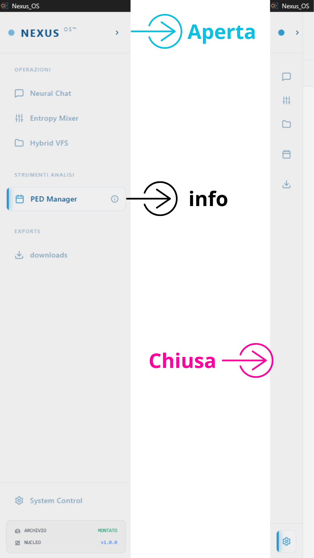 Sidebar aperta chiusa Sidebar aperta chiusa