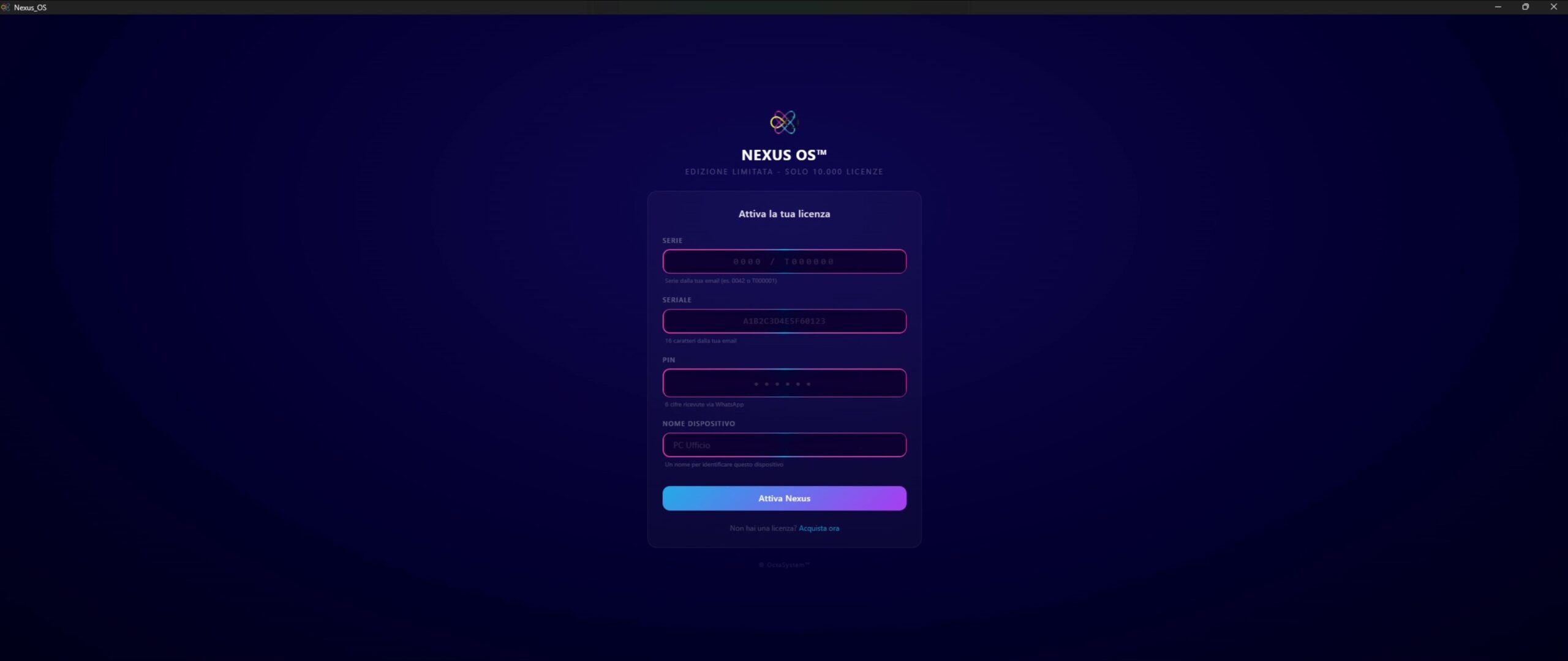 Sound of OctaSystem - Nexus OS - licenza